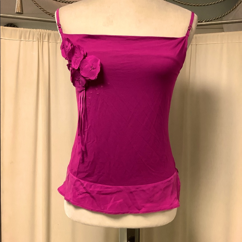 Banana republic flower silk trim cami